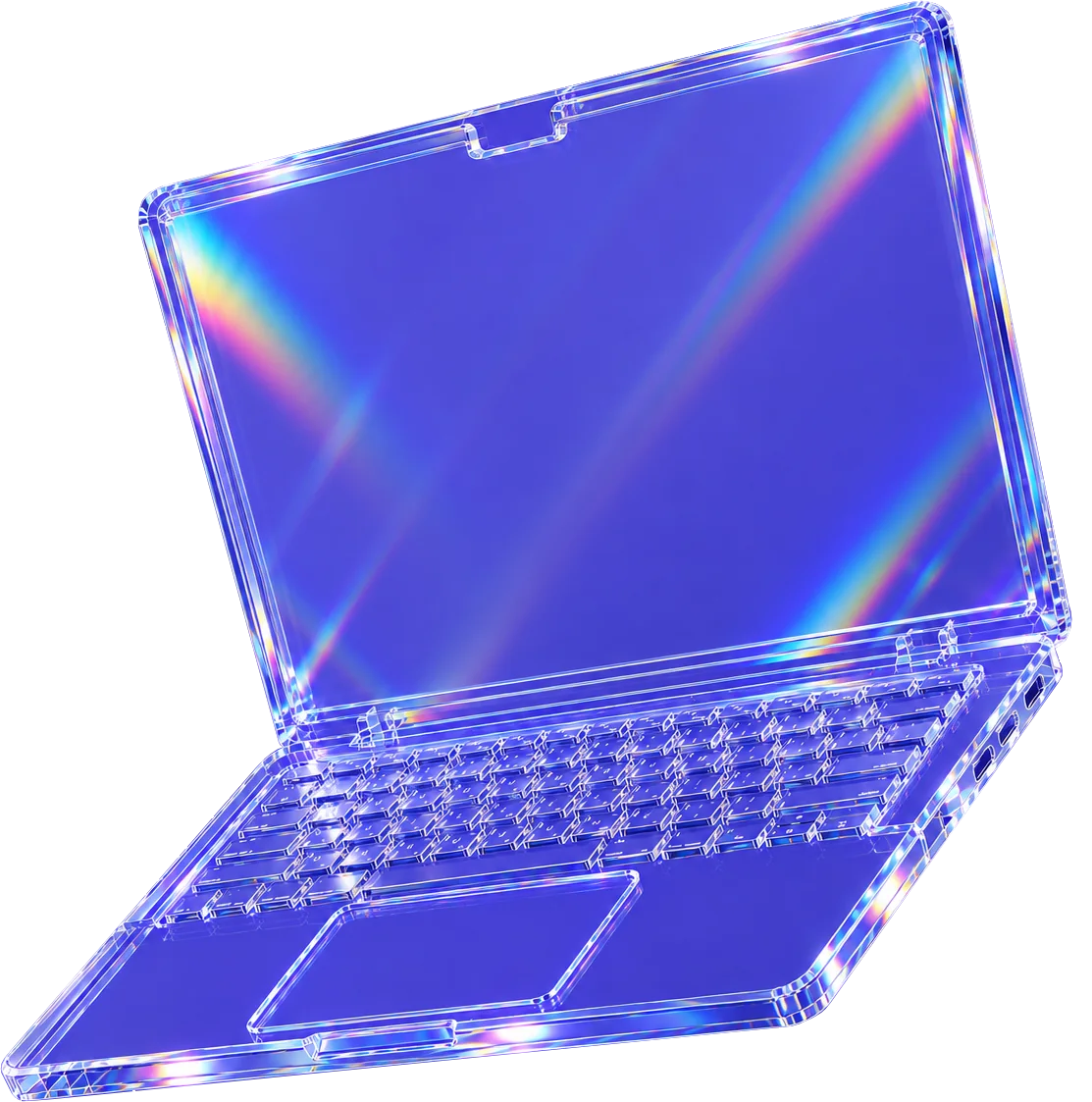 Translucent crystal laptop illustration