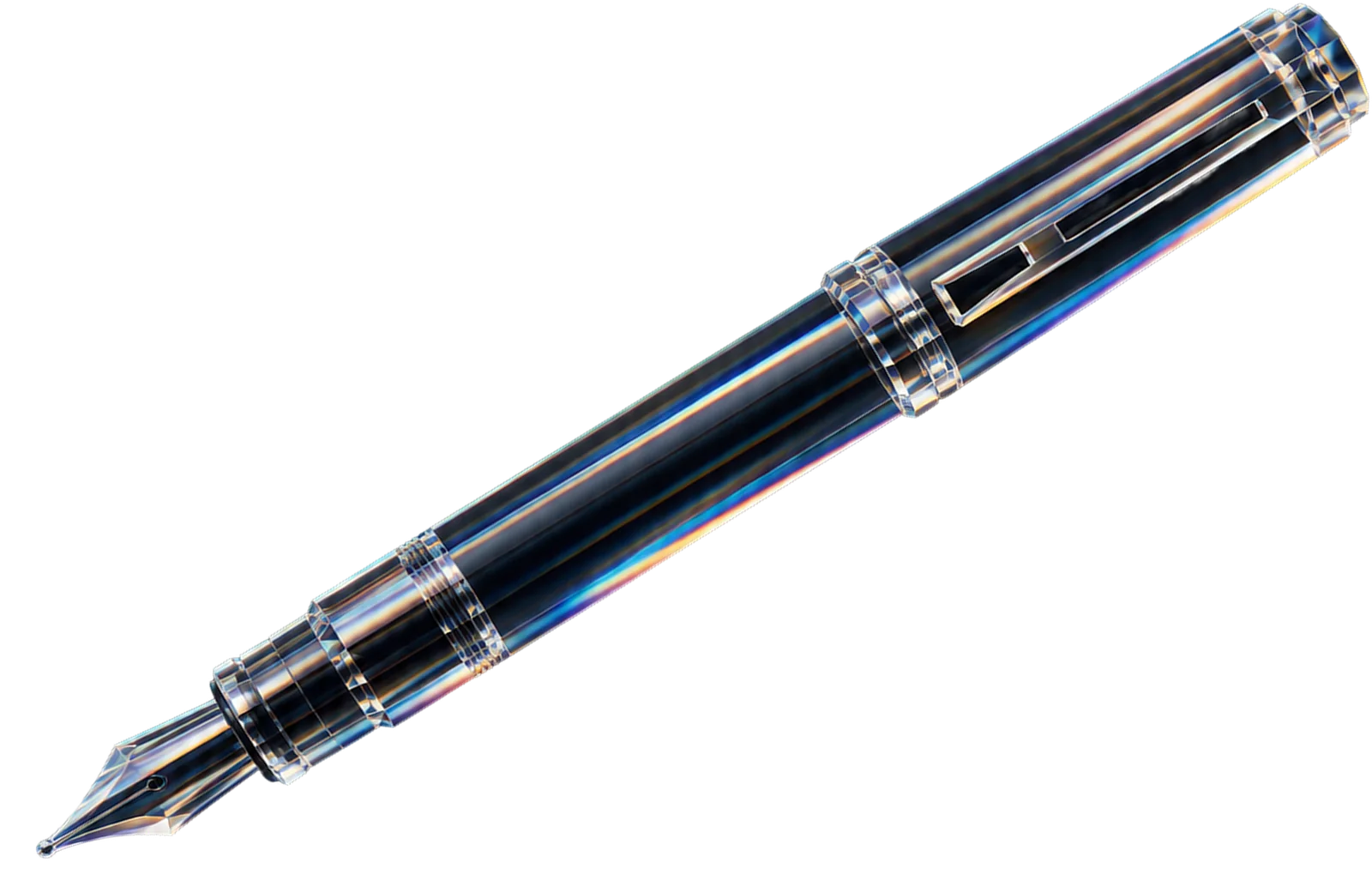 Crystal fountain pen illustration